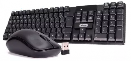 Teclado e Mouse sem fio Knup KP-2064 preto	